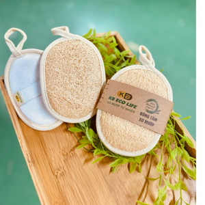 Sûr pour les peaux sensibles, éponge exfoliante KB Sun à une face, éponge de bain ovale biodégradable pour le soin de la peau et le massage du corps - Product Image 2
