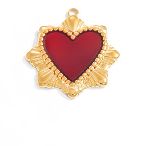 จี้กันน้ำแบบกำหนดเองได้ จำนวนมาก ชุบทอง 14k 18k สแตนเลสสตีล 316L รูปหัวใจสไตล์โกธิค สำหรับทำเครื่องประดับ - Product Image 4