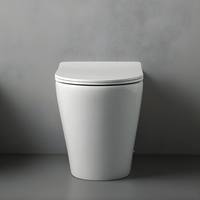WC suspendu sans bride moderne pour hôtel avec bidet intégré, ensemble de sanitaires en céramique