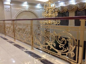 Rampe d'escalier <span class=keywords><strong>ronde</strong></span> en acier inoxydable, matériau de décoration intérieure pour balcon intérieur et extérieur, design de main courante en cuivre - Product Image 5
