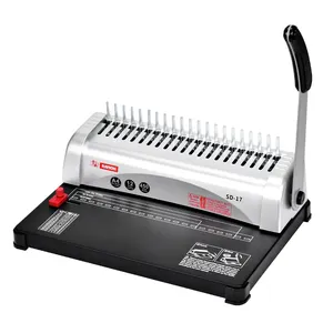 Máquina de encadernação de livros para escritórios comerciais, pente espiral Rayson SD-17 A3A4, fábrica de borracha para fichário de anel