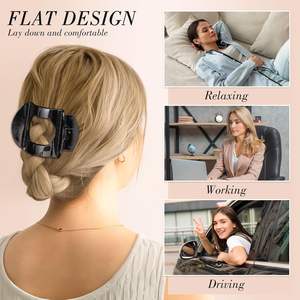 6 pinces à <span class=keywords><strong>cheveux</strong></span> plates moyennes, pinces à griffes plates, barrettes à <span class=keywords><strong>cheveux</strong></span> françaises, accessoires pour femmes et filles (écaille de tortue) - Product Image 3