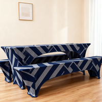 Vente en gros Nappe personnalisée en polyester noir rectangle de 4 pieds Nappe ajustée une pièce faite à la main pour la fête à la maison Type de motif solide