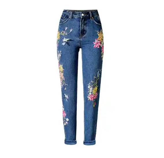 Women's Embroidered Floral Pants Graphic Sweatpants, French Terry | What on  Earth