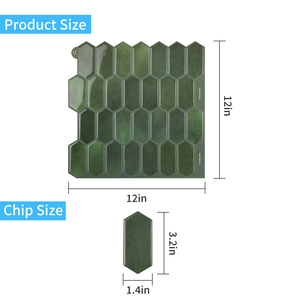 Nhà Máy Bán buôn màu xanh lá cây mũi tên 3D Peel và Stick backsplash nhà bếp gạch đá cẩm thạch - Product Image 3