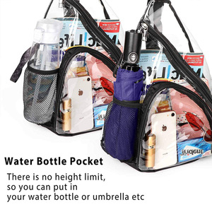 Bolso de pecho Unisex informal de PVC transparente Popular, bolso cruzado transparente de un solo hombro para viajes deportivos, amarillo medio MY4250 - Product Image 6