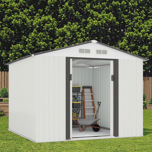 <span class=keywords><strong>Cobertizo</strong></span> de Almacenamiento para Jardín con Estructura de Metal y PVC de Fácil Montaje, <span class=keywords><strong>Madera</strong></span> Natural Tratada a Presión para Aplicación en Muebles de Jardín - Product Image 2
