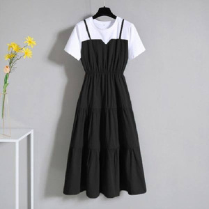 Vente en Gros Nouveauté Robe Femme Manche Courte Assortiment Couleurs <span class=keywords><strong>Été</strong></span> <span class=keywords><strong>D</strong></span>écontractée Patchwork Col Rond Fille Mignonne Promotion Chaleur - Product Image 2