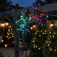 Guirlandes lumineuses LED multicolores étanches pour extérieur, câble en caoutchouc noir, connectables, décorations de fêtes commerciales