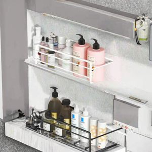 Usine nouveau type mural moderne métal fer salle de bain étagère de rangement organisateur étagère <span class=keywords><strong>sans</strong></span> perçage <span class=keywords><strong>cuisine</strong></span> et salle de bain utilisation - Product Image 2