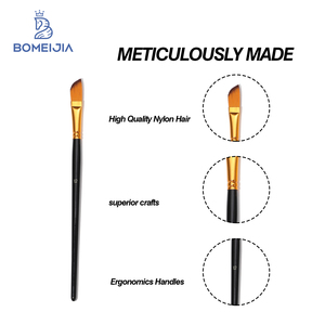 BOMEIJIA Ensemble de 12 pinceaux d'artiste en nylon noir de formes variées, manche en bois, pour <span class=keywords><strong>peinture</strong></span> acrylique, huile, aquarelle, <span class=keywords><strong>gouache</strong></span>, <span class=keywords><strong>kit</strong></span> de <span class=keywords><strong>peinture</strong></span> professionnel - Product Image 2
