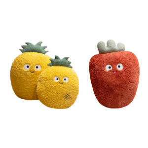Jouets en peluche mignons en forme de fruits (fraise, <span class=keywords><strong>poire</strong></span>, citron) avec visage pour enfants, cadeau pour bébé, décoration intérieure, nouveau jouet en peluche fruit. - Product Image 3
