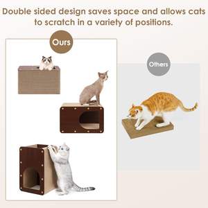 <span class=keywords><strong>Rascador</strong></span> para Gatos de Cartón para Interiores - <span class=keywords><strong>Rascador</strong></span>, Cama y Juguete Multifuncional para Gatos Activos - Product Image 2