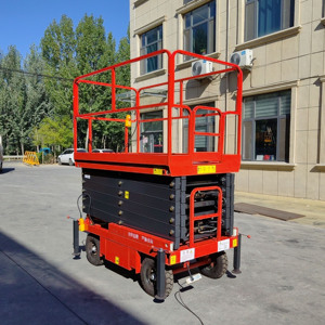 Plataforma de trabajo de elevación aérea eléctrica de 4-16m con certificado CE portátil, precio de descuento, elevador de tijera móvil para almacenes minoristas - Product Image 4