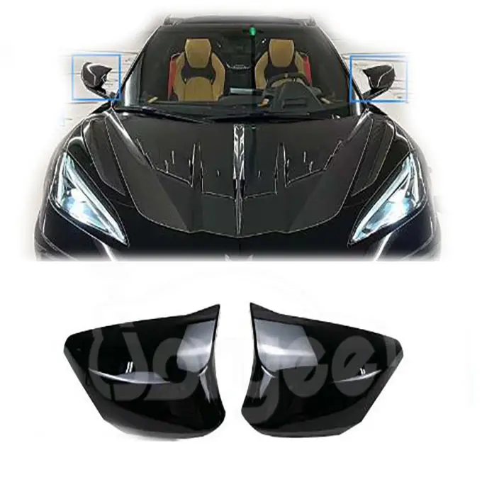 2023 nouveau diable corne Style rétroviseur latéral couvre pour Corvette C8 fibre de carbone extérieur modifié accessoires en plastique Auto pièces Bodyk