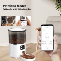 자동 고양이/강아지 급식기 카메라 1080P HD 비디오 WIFI 음성 통화 야간 투시 애완동물 급식 전세계 어댑터 호환 컬러