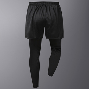 Celana Lari 2 in 1 Pria Celana Kompresi Olahraga untuk Pria Latihan Atletik Cepat Kering Celana Olahraga Pendek Gym Legging - Product Image 5