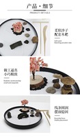 2025 Offre Spéciale rond Zen jardin pour bureau japonais Zen jardin Kit avec 6 râteau à sable et accessoires Mini bureau Zen décor