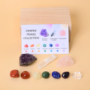 Wholesale Wooden Box Design Natural <b>Crystal</b> Mineral Specimen <b>Raw</b> Stone Gift Box for Meditation - Product Image 5