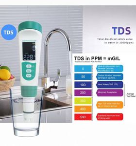 Imhoo Digital <span class=keywords><strong>EC</strong></span> Tester & <span class=keywords><strong>PH</strong></span> Meter and <span class=keywords><strong>PH</strong></span> Tester with Speech Function 5 in 1 Salinity <span class=keywords><strong>PH</strong></span> Temp <span class=keywords><strong>EC</strong></span> and TDS Meter Swimming Pool - Product Image 2