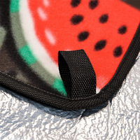 Tapis de pique-nique en flanelle personnalisé à double sangle, à une face, en polaire, imperméable, pour le camping