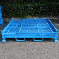 Conteneur de stockage en métal à mailles métalliques robustes, empilable, bacs en mailles métalliques, cage de stockage en métal empilable pour entrepôt
