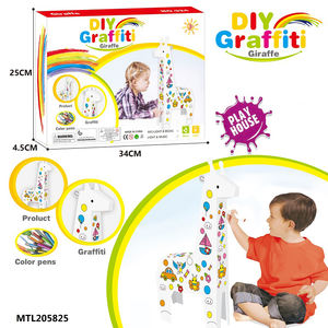 子供インタラクティブ3DグラフィティアセンブリDIY着色絵画段ボールハウスおもちゃ描画おもちゃ - Product Image 3