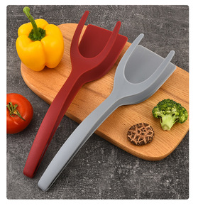 Syh1092 Ручка для посуды и откидные щипцы, шпатель для стейка, блинчика, жарки яиц, 2 в 1, кухонный лопатка - Product Image 2