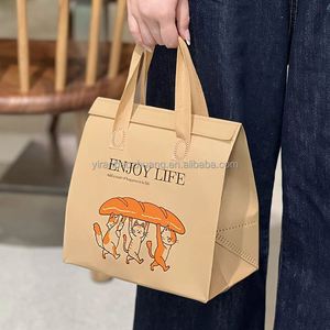 Sac fourre-tout publicitaire personnalisé en non-tissé écologique pour la restauration rapide, sacs de pique-nique à emporter avec livraison rapide, cadeau quotidien - Product Image 1