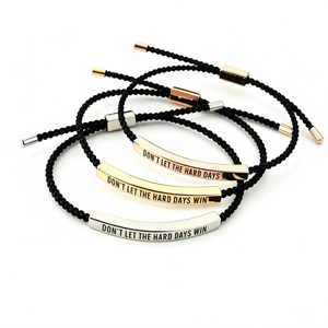 Pulsera de Joyería de Moda con Letras Personalizadas, Acero Inoxidable Chapado en Oro de 18K, Colorida, Ajustable, con Cuerda, para Amistad, Parejas, Mejores Amigos, Regalo - Product Image 1