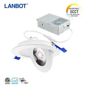 <span class=keywords><strong>Spot</strong></span> encastré orientable 5 CCT sélectionnables, 3 pouces, 7W, pour plafonds inclinés, éclairage <span class=keywords><strong>LED</strong></span> sans boîtier, homologué IC - Product Image 1