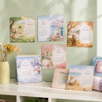 Cartes postales calendrier mensuel 2027 – 12 designs, cartes artistiques saisonnières aquarelle, impression de logo personnalisé, lot de cartes postales pour décoration de bureau