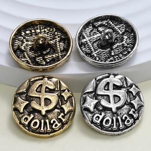 Metallo Vintage segno del dollaro <span class=keywords><strong>bottoni</strong></span> per la decorazione di abbigliamento unico stile retrò accessori di abbigliamento - Product Image 1