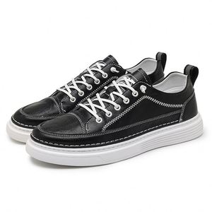 Nouvelles baskets tendance pour hommes 2024, en microfibre noire, personnalisables, chaussures de marche décontractées toutes saisons à lacets, vente chaude OEM - Product Image 2