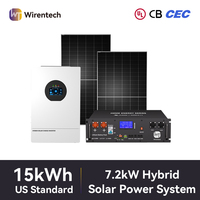 Système solaire complet de 7,2 kW, kit de panneaux solaires triphasés pour maison avec batterie, onduleur et panneaux