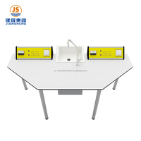 Table de travail de laboratoire de biologie scolaire Mobilier de laboratoire hexagonal Tables et chaises de laboratoire