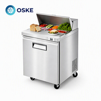 Comptoir de congélation commercial pour salades, surface anticorrosion, idéal pour la présentation de plats froids en restaurant et boulangerie
