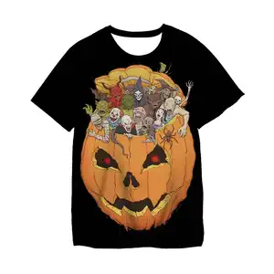 Fitspi Wholesale Summer Tees Halloween Horror 3d Print Men Women Children Tops Short Sleeve T Shirt Cool Horror Tee