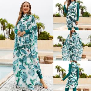 ชุดว่ายน้ำมุสลิมแบบอนุรักษ์นิยมพิมพ์ลายชุดชายหาดป้องกันแสงแดดสำหรับดำน้ำและเล่นเซิร์ฟ - Product Image 3