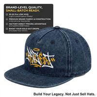 Casquette de skate en toile et denim, style rétro sportif d'automne, imprimé effet usé, 6 panneaux, visière plate, respirante, imperméable, avec motif