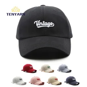 Tenyarn Fashion Custom 3D Embroidery Logo Sport Hat Cotton Baseball Cap For Man Wholesale