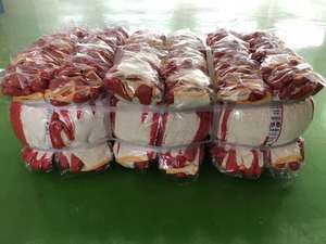 Guantes de látex rojos de alta calidad Guantes de algodón Guantes de trabajo de punto recubiertos de palma roja para el mercado de Corea - Product Image 6