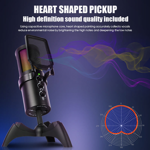 Micrófono USB RGB con Iluminación RGB, para Juegos, Streaming, Podcast, <span class=keywords><strong>ASMR</strong></span>, 4 Patrones Polares, Compatible con PC/Mac/PS4/PS5 - Product Image 6