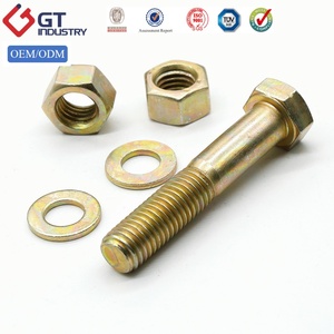 Bullone Esagonale in Acciaio al Carbonio Zincato Giallo 10.9 <span class=keywords><strong>DIN</strong></span> <span class=keywords><strong>931</strong></span> ISO 4014 M8 M10 M12 <span class=keywords><strong>M14</strong></span> Bullone a Testa Esagonale ad Alta Resistenza Metrico - Product Image 3