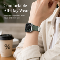 Bracelet de montre magnétique en nylon tressé fin avec bordure en dentelle pour Apple Watch 38mm 40mm 41mm 42mm 44mm 45mm 46mm 49mm – Idéal pour le quotidien