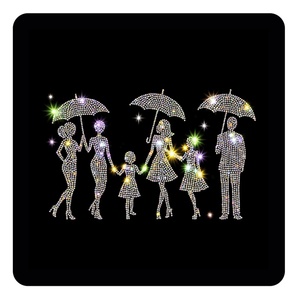 Transferts thermocollants Prêts à poser pour vêtements, motif Tête de <span class=keywords><strong>chef</strong></span> indien avec strass en cristal - Product Image 5