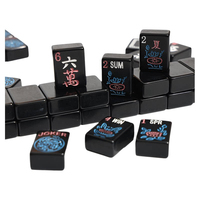 Stock disponible – Kit de Mahjong américain en mélamine noire brillante, 166 tuiles, durables pour jeu familial et loisirs en intérieur