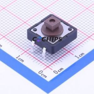 DTS-24N-S-V Tactile Switch Through hole Component (THT)-4P,12x12mm Switch Single Pole Single Throw Rectangle Button 12mm 12mm - Product Image 1