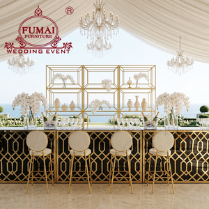 Barra de café móvil de acero inoxidable negro dorado para eventos de boda - Product Image 6