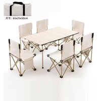 Ensemble de table et de chaises pliantes en métal pour le camping - Meubles de loisirs portables pour pique-nique en plein air
